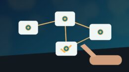 Workflow IA avec étapes reliées et validation humaine